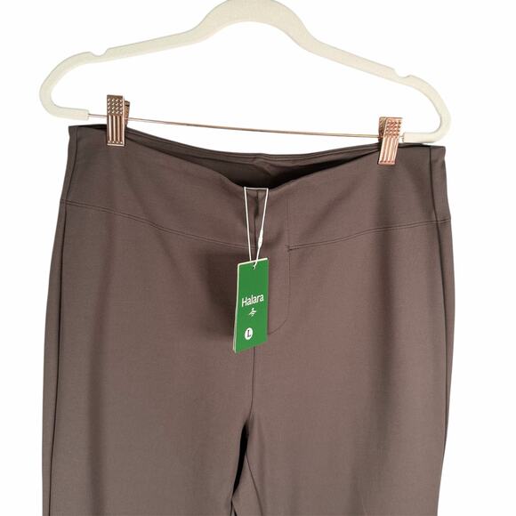 Halara Pants Womens Large Brown Ponte Flex High Rise Flared Trouser 31" Inseam - Picture 2 of 8